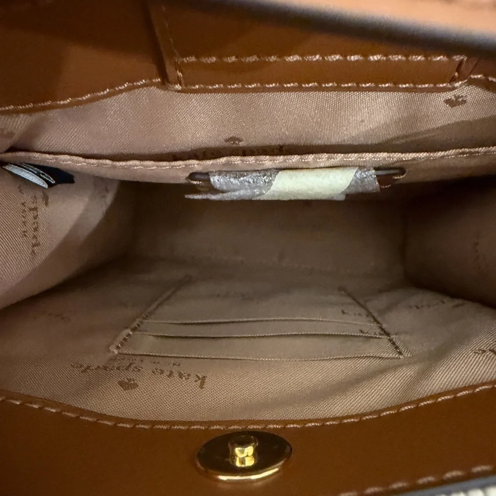 NWOT kate spade Ellie Tan and Brown Canvas Mini Tote Crossbody - Picture 7 of 12